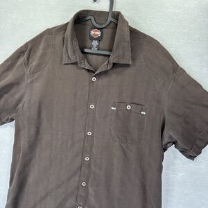 Harley-Davidson 100% Silk Men’s 2XL Button Up‎ Shirt Hawaiian Style Loose Fit